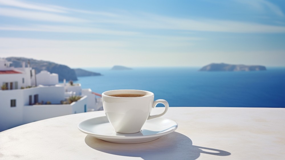 Drinking cofee alone in Greece