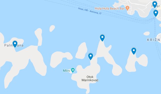 Pakleni Islands Map