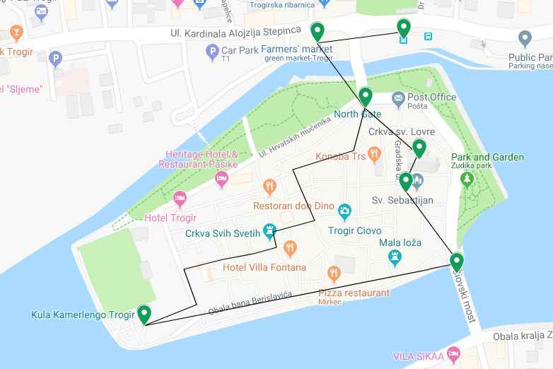 Trogir Walking Tour Map and Guide