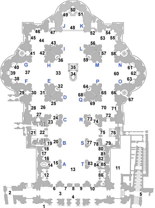 St Peters Basilica floor Plan Vatican