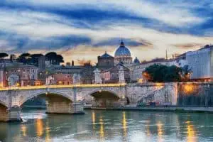Rome Tiber River and Bridge