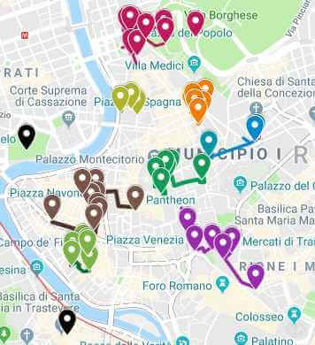 Rome Self Guided Walking Tour Map