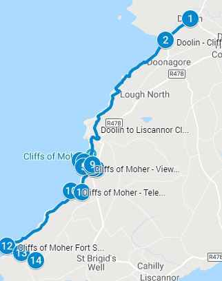 Cliffs of Moher Map